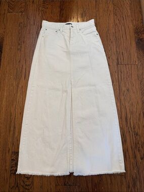 JCrew White Denim Skirt, Sz 25